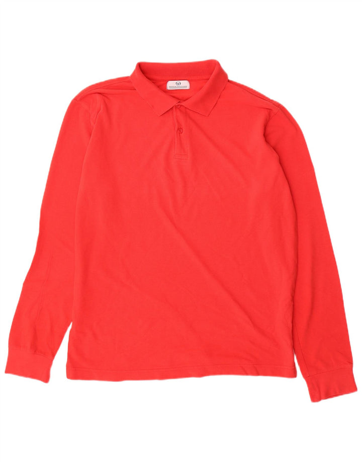 SERGIO TACCHINI Tricou polo cu mânecă lungă XL bumbac roșu