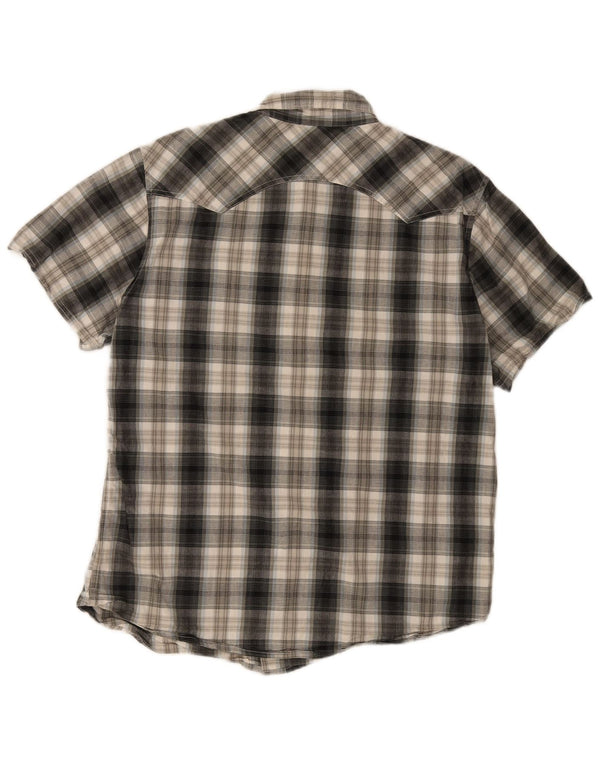 Cămașă modernă cu mânecă scurtă pentru bărbați Levi's, bumbac în carouri gri mare