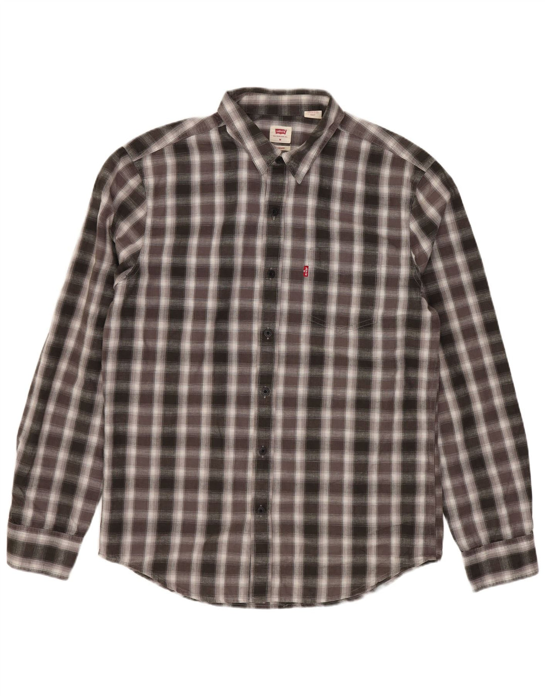 Cămașă Levi's Standard Fit pentru bărbați, bumbac cu carouri, gri mediu