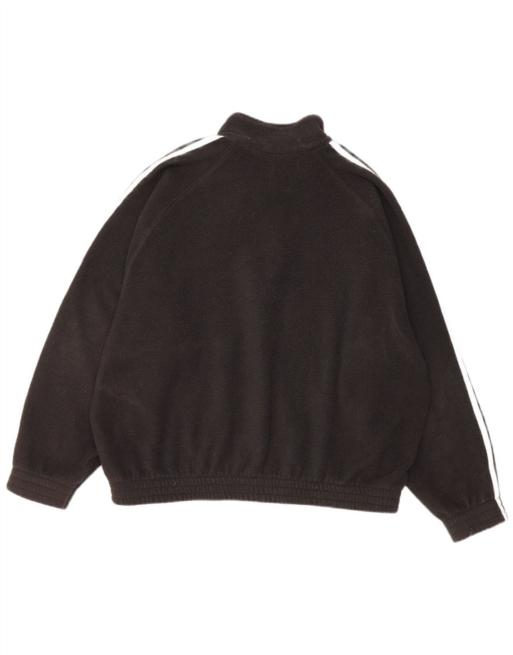 Pulover supradimensionat din lână Adidas pentru femei, cu fermoar, UK 12, poliester mediu negru