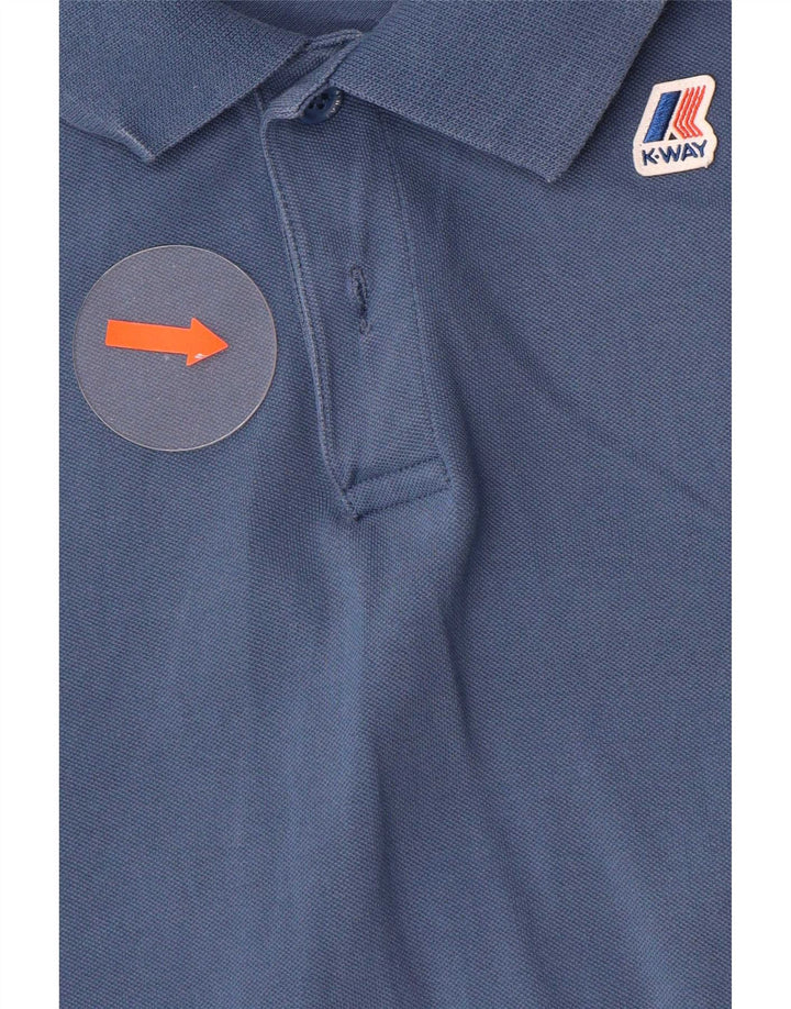 K-Way Cămașă polo pentru bărbați, mare, albastru, bumbac