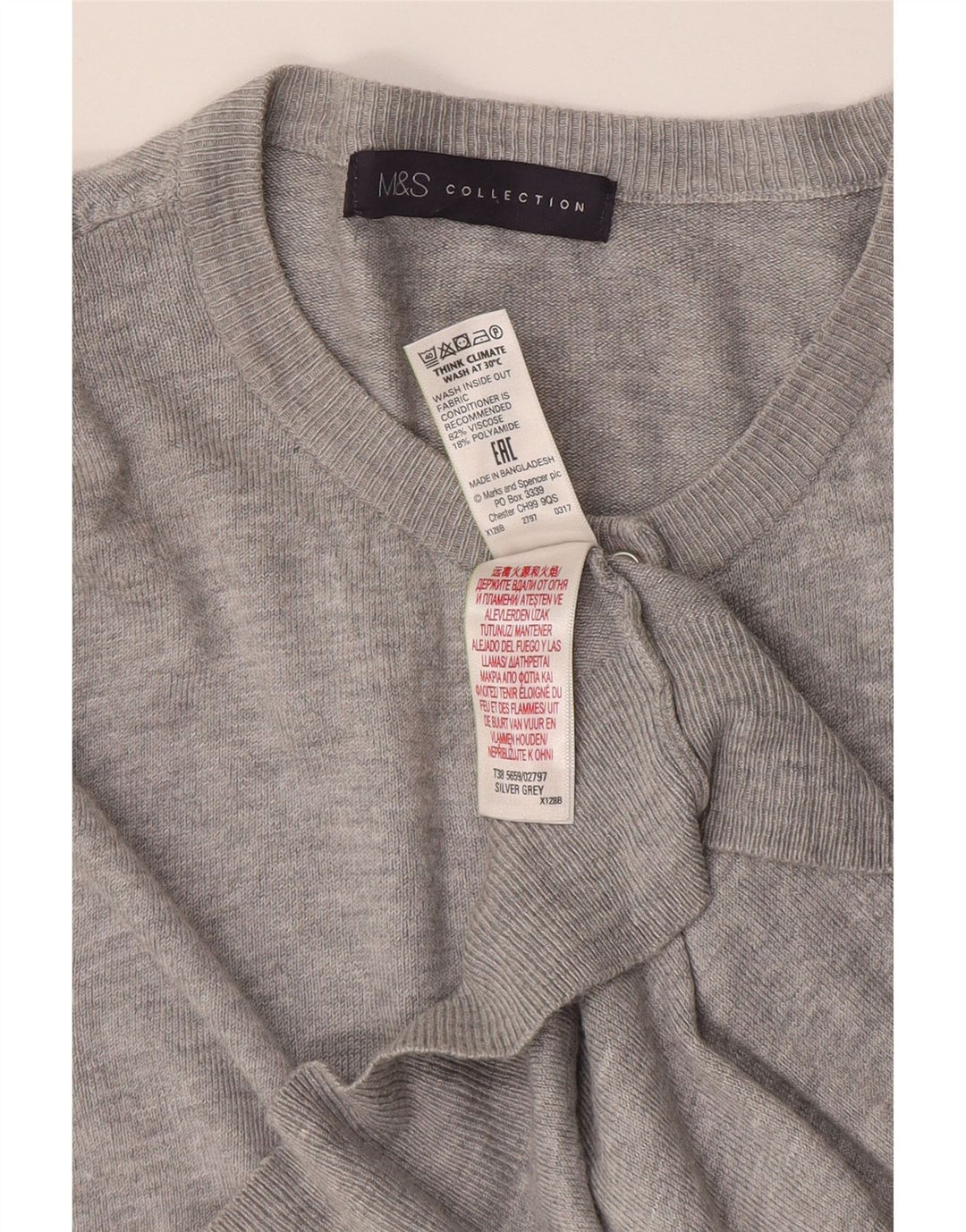 Pulover cardigan pentru femei Marks & Spencer UK 14 Medium Gri Viscose