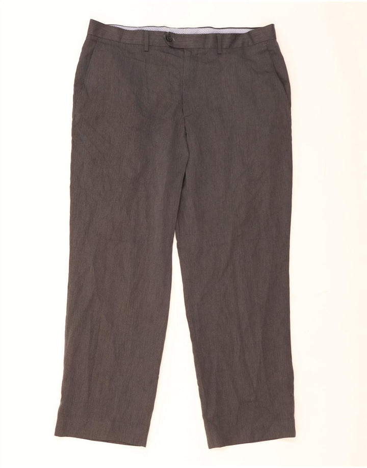 Marks & Spencer Pantaloni de costum drepți croiți pentru bărbați L36 L29 gri