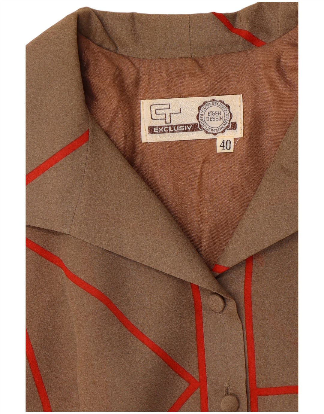 EXCLUSIV Rochie A-Line cu mânecă lungă pentru femei EU 40 Maro Mediu Geometric