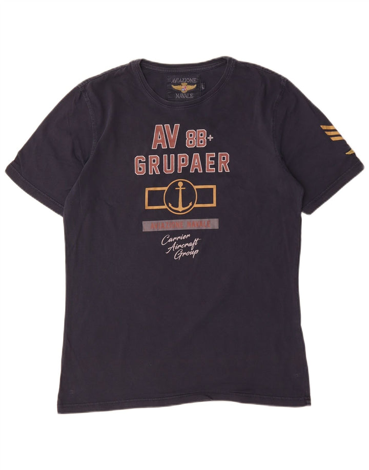AVIAZIONE NAVALE Tricou grafic pentru bărbați Top mare din bumbac bleumarin