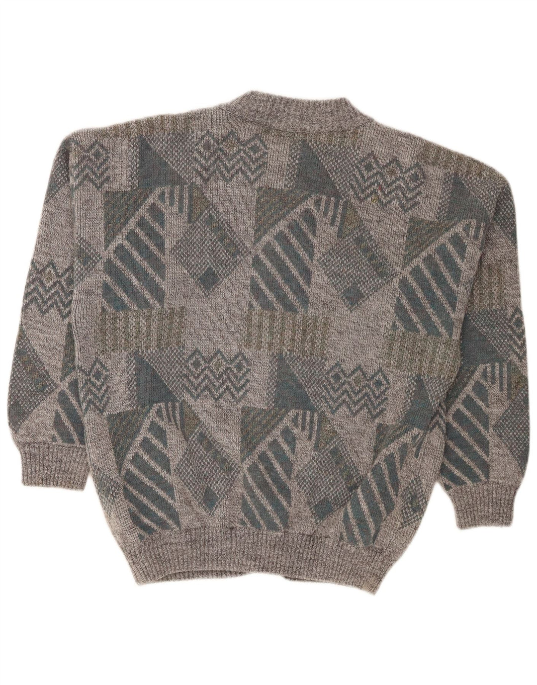 Pulover cardigan Gianni pentru bărbați, cu tăiere largi, gri mediu geometric