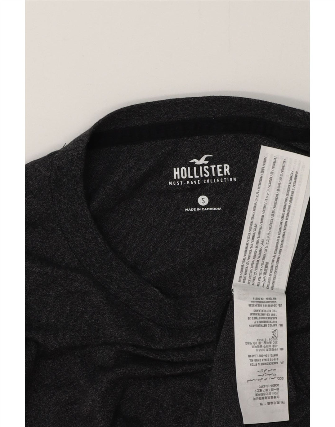 HOLLISTER tricou pentru bărbați Top mic, gri, bumbac