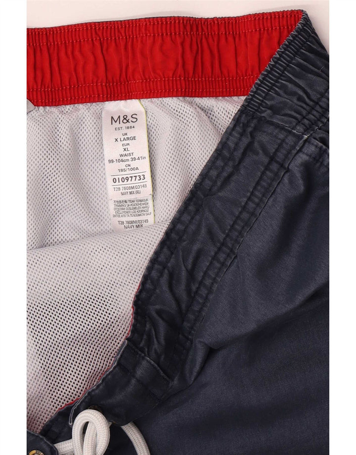 Pantaloni scurți de înot pentru bărbați Marks & Spencer, XL, bleumarin, poliester color bloc