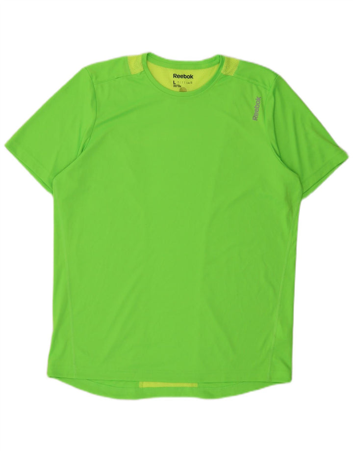 Tricou pentru bărbați Reebok Top mare, verde, poliester color bloc