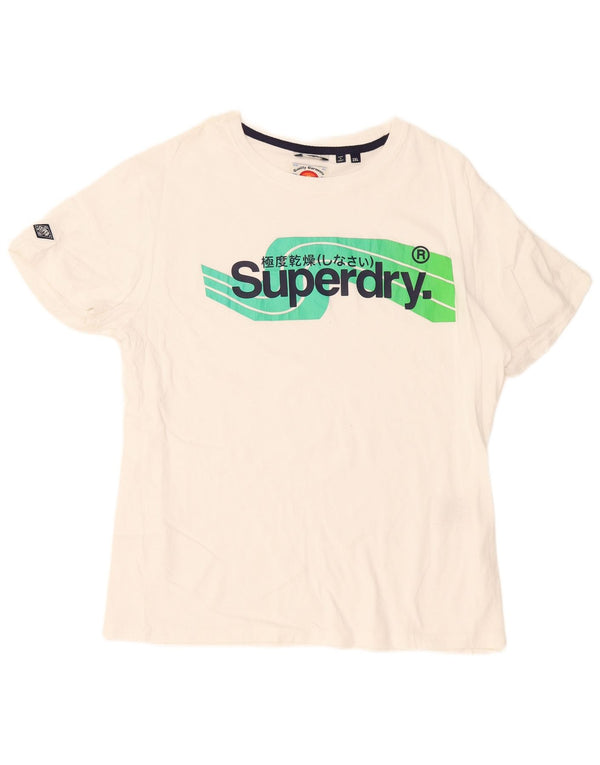 Tricou grafic Superdry pentru femei Top UK 20 2XL Bumbac alb