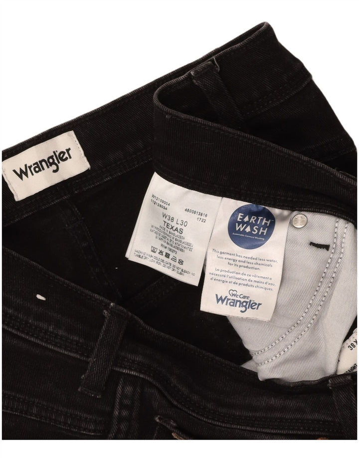 WRANGLER Jeans drepte pentru bărbați Texas W38 L30 bumbac negru