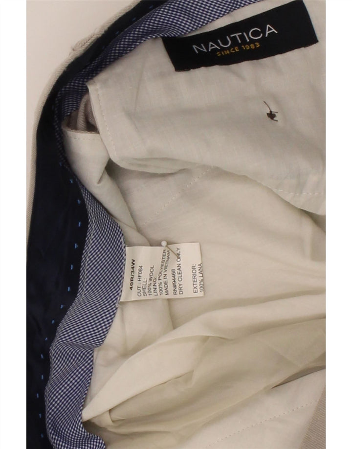 NAUTICA Mens Slim Chino Trousers W34 L30 Grey Wool Vintage Nautica and Second-Hand Nautica from Messina Hembry 