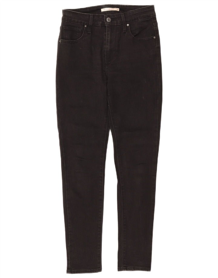 Blugi skinny cu talie mare 721 LEVI'S pentru femei L26 L27 bumbac negru