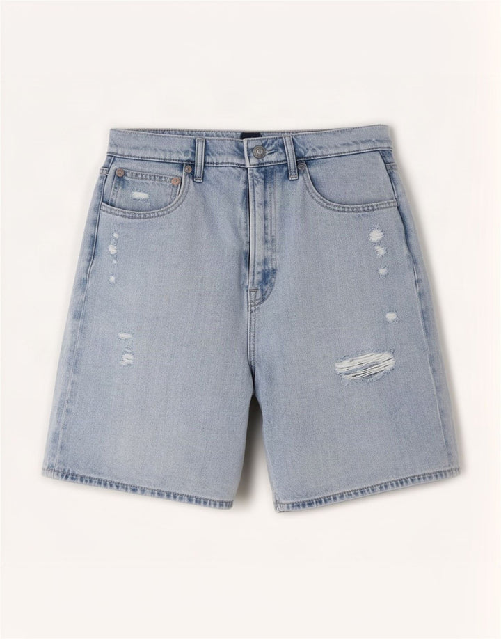 Pantaloni scurți din denim distressed Gap pentru femei, mediu W28, bumbac albastru