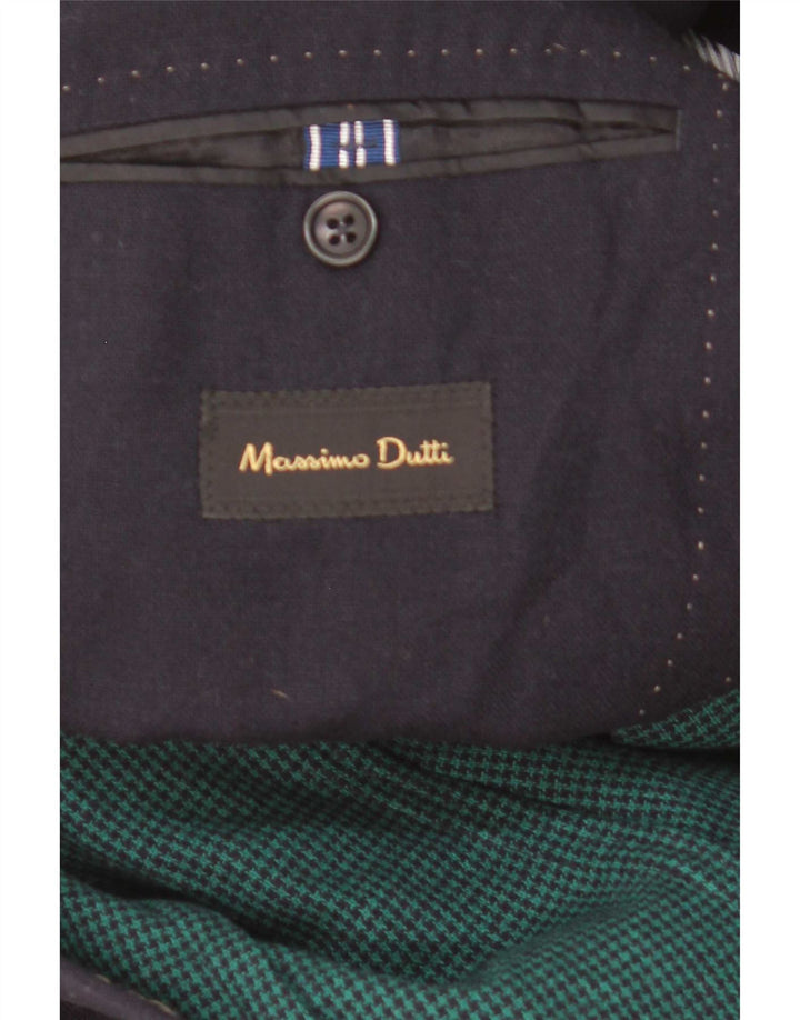 Massimo Dutti Jachetă pentru bărbați cu 2 nasturi UE 48 Lână medie bleumarin