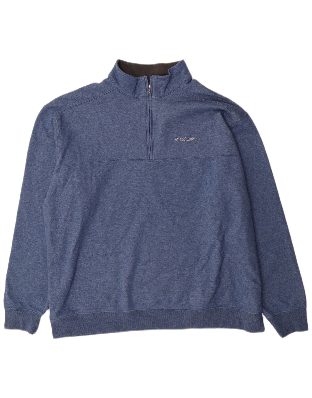 Pulover Columbia pentru bărbați, cu fermoar și gât, bumbac albastru 2XL