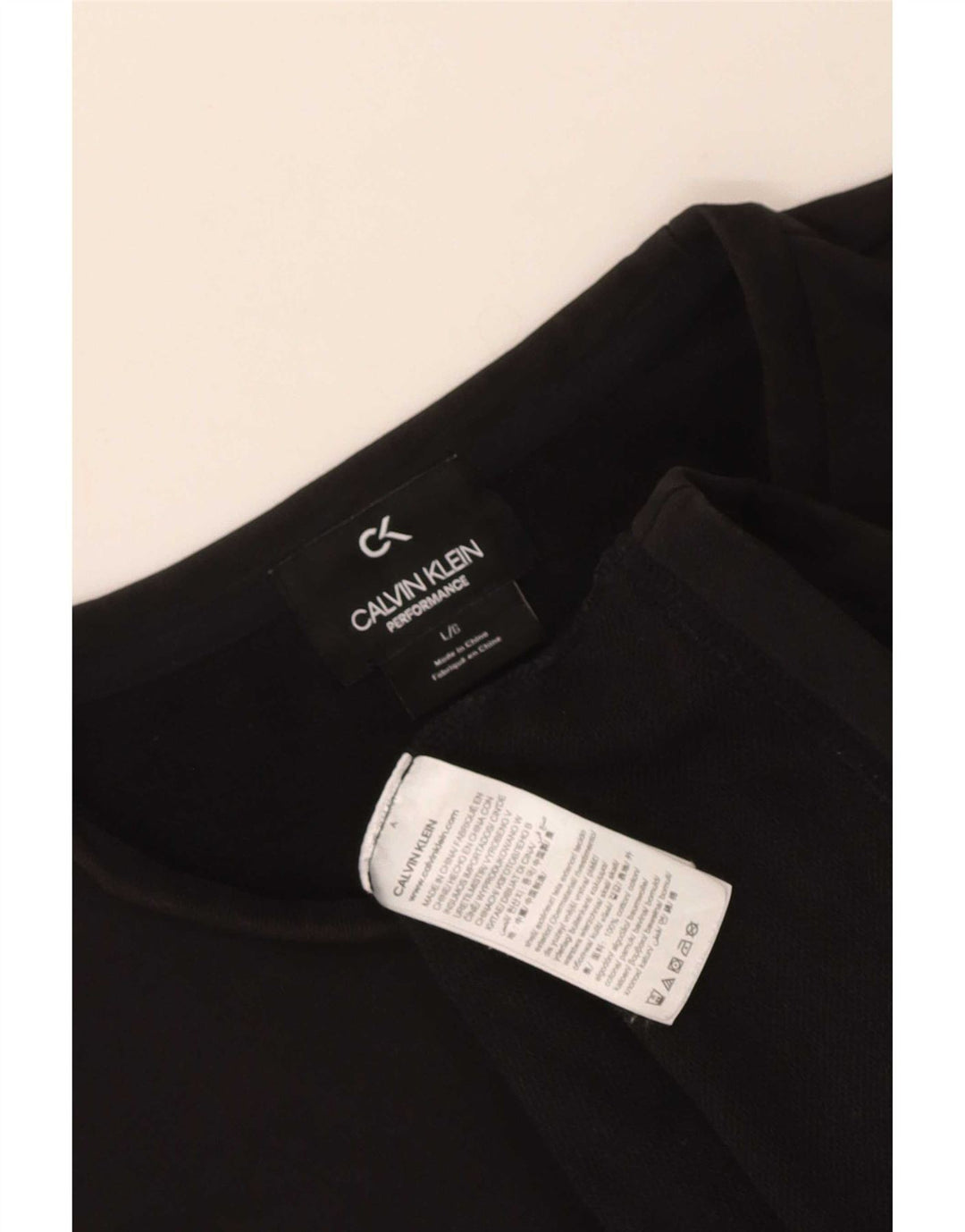 Top pentru femei Calvin Klein cu mânecă lungă UK 14, mare, negru, bumbac
