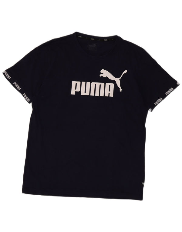 Tricou grafic Puma pentru bărbați Top mare din bumbac bleumarin