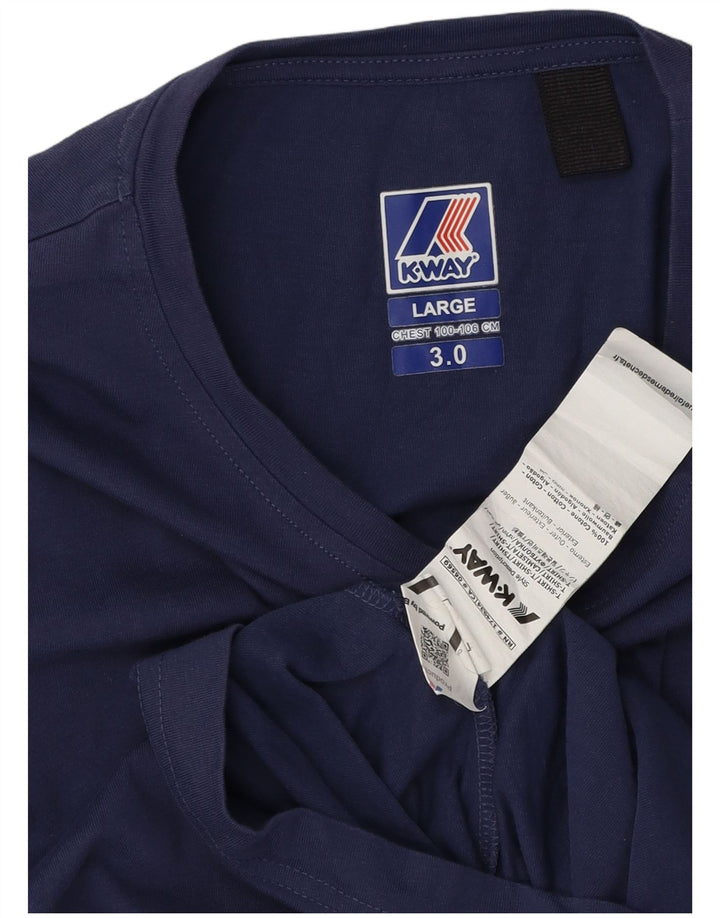 Tricou pentru bărbați K-Way Top mare din bumbac bleumarin