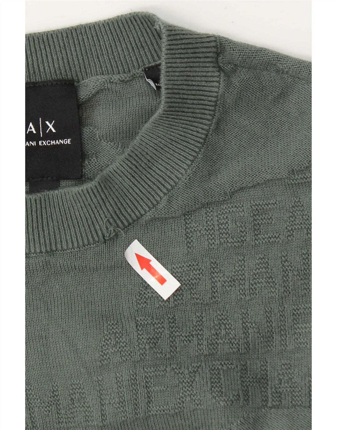 Pulover Armani Exchange pentru bărbați, cu gât crew, din bumbac verde mic