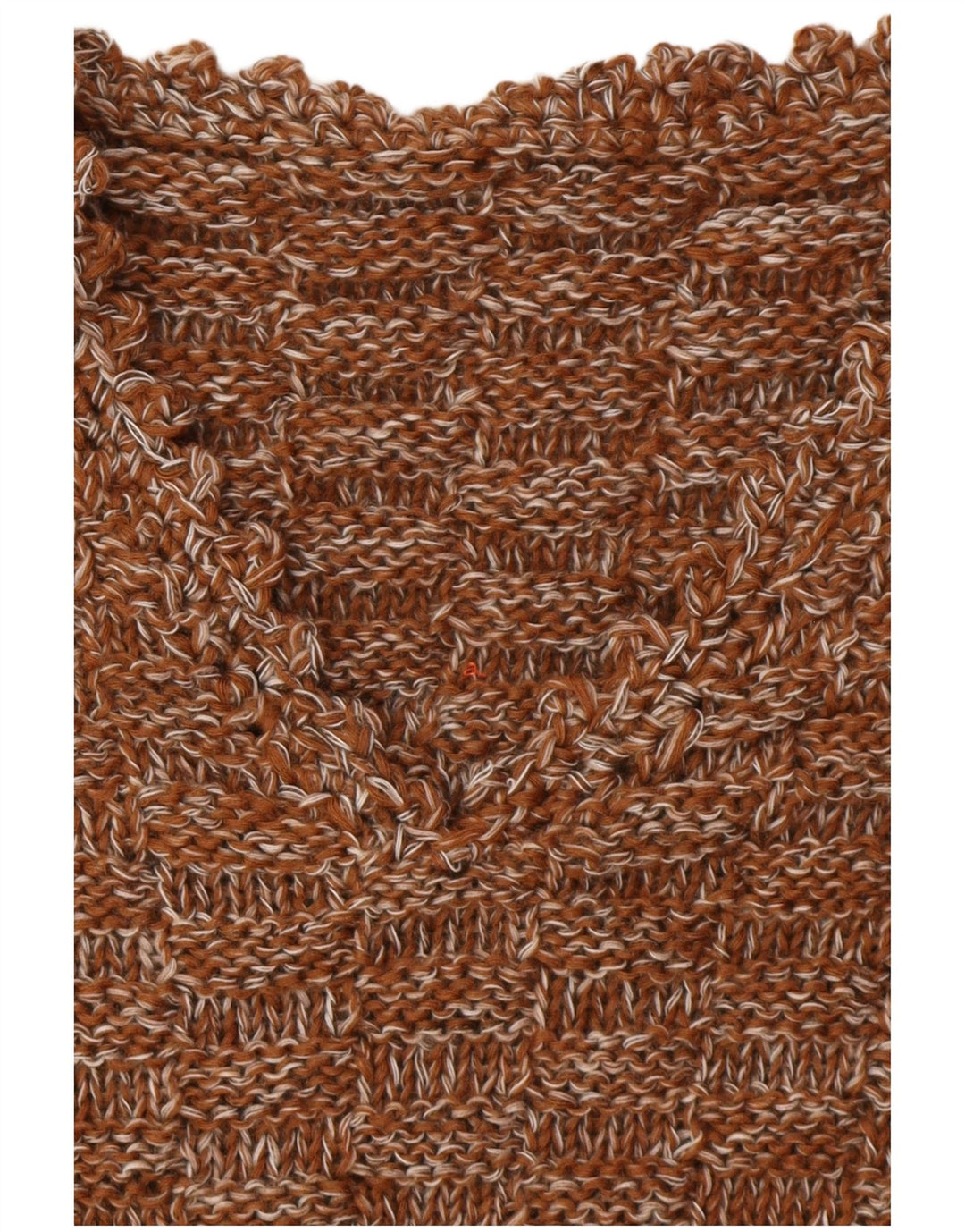 Pulover VINTAGE pentru femei cu decolteu în V UK 16 mare maro cu pete