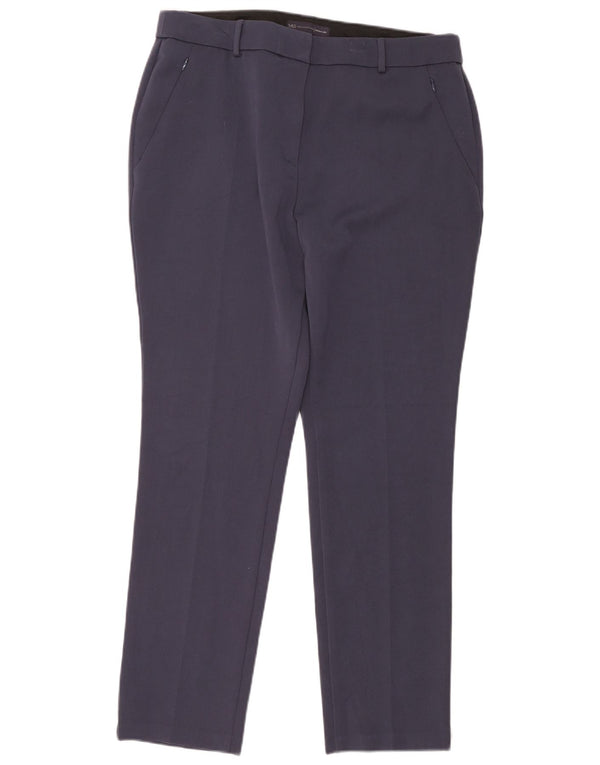 Marks & Spencer Pantaloni casual cu talie înaltă pentru femei UK 16 Large W36 L28 Bleumarin