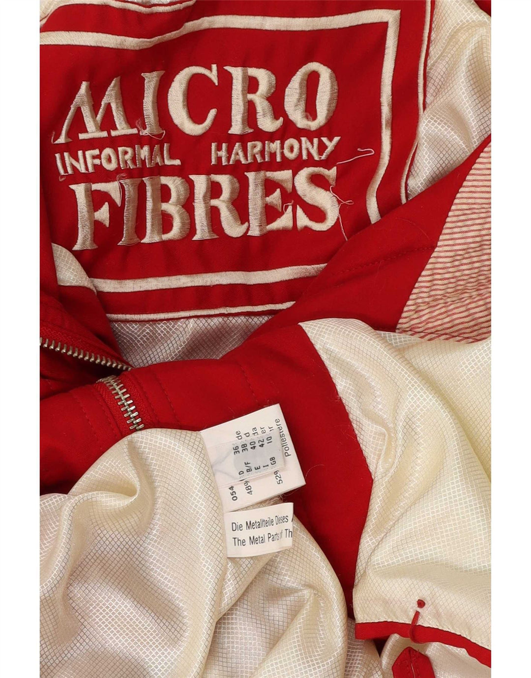Jachetă parka supradimensionată cu glugă vintage pentru femei UK 10 Poliester roșu mic