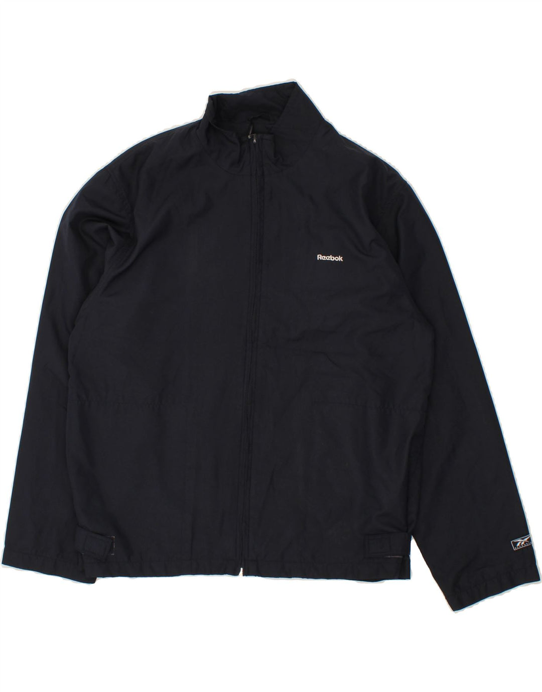 REEBOK Womens Bomber Jacket UK 16  Large Navy Blue Polyester Vintage Reebok and Second-Hand Reebok from Messina Hembry 