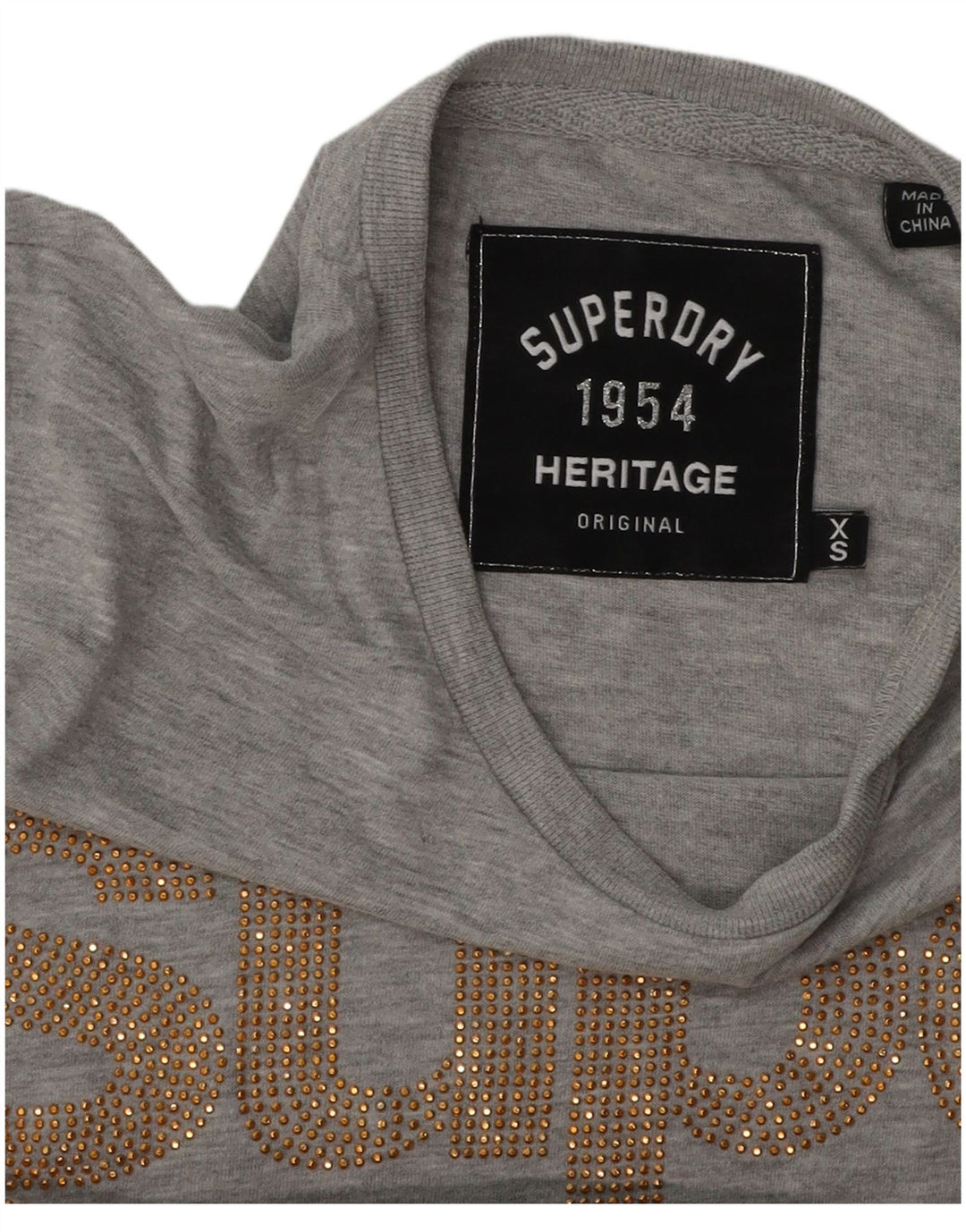 SUPERDRY Tricou cu grafic Heritage pentru femei UK 6 XS Gri