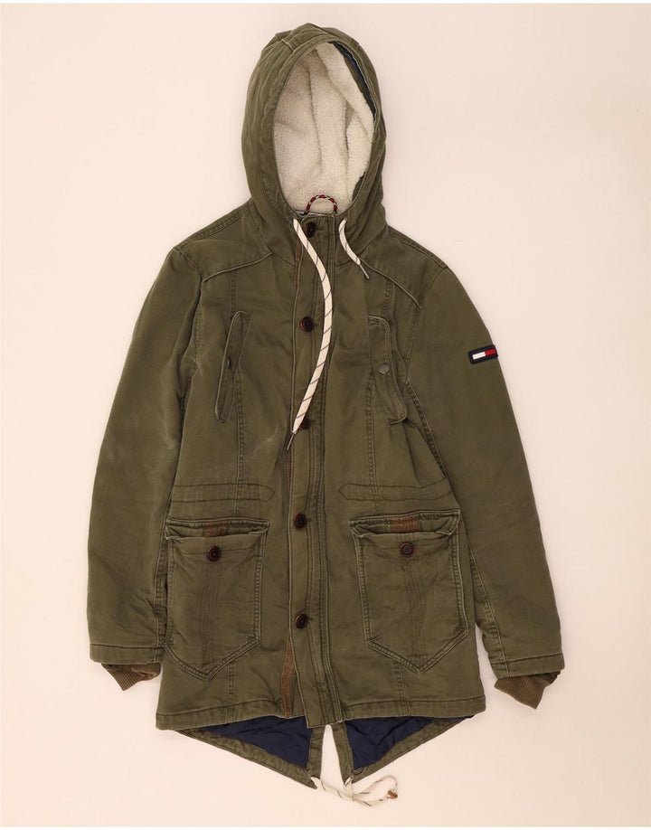 Jachetă parka cu glugă Tommy Hilfiger pentru bărbați UK 36 Mic Kaki