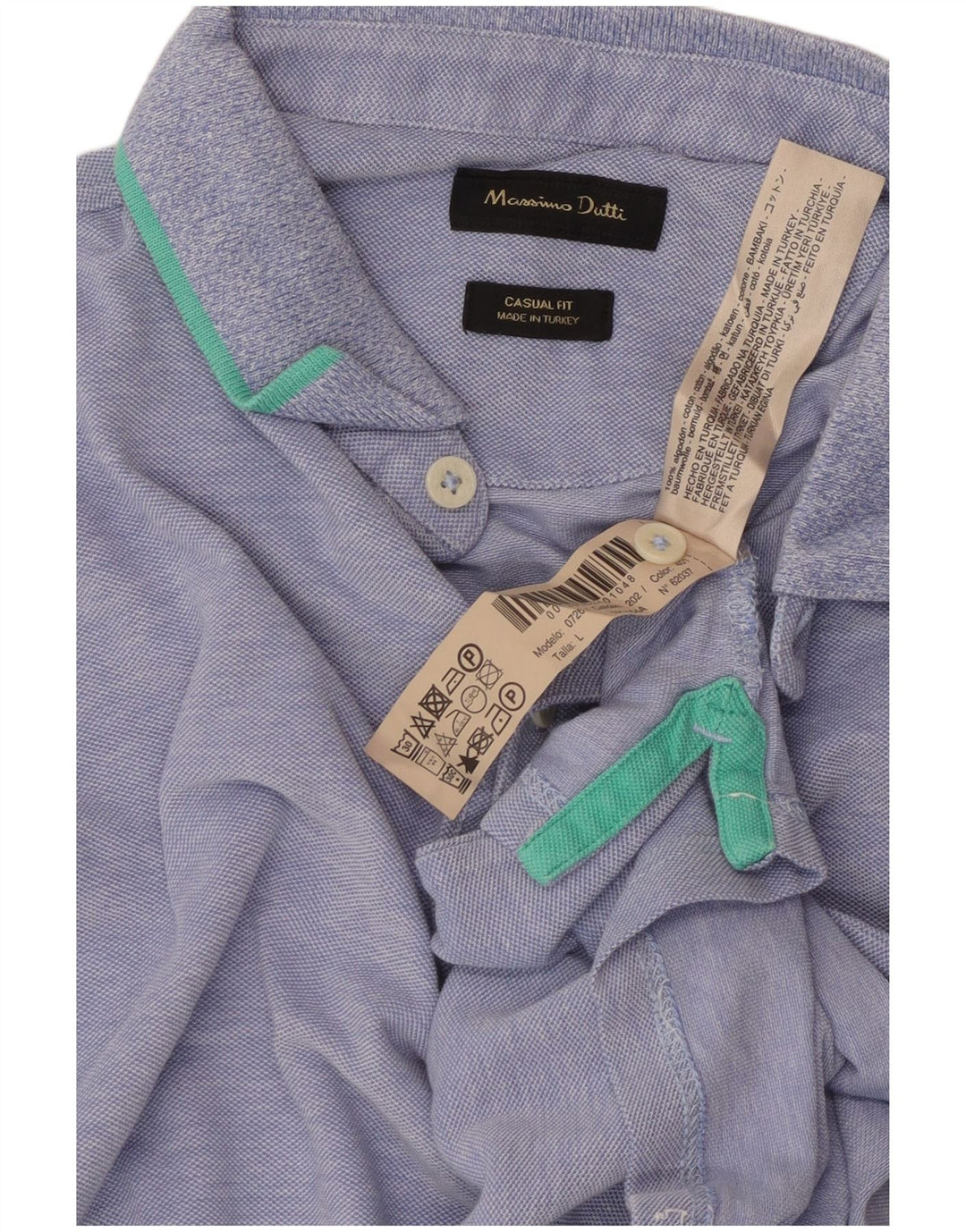 Cămașă polo Massimo Dutti pentru bărbați, mare, albastru