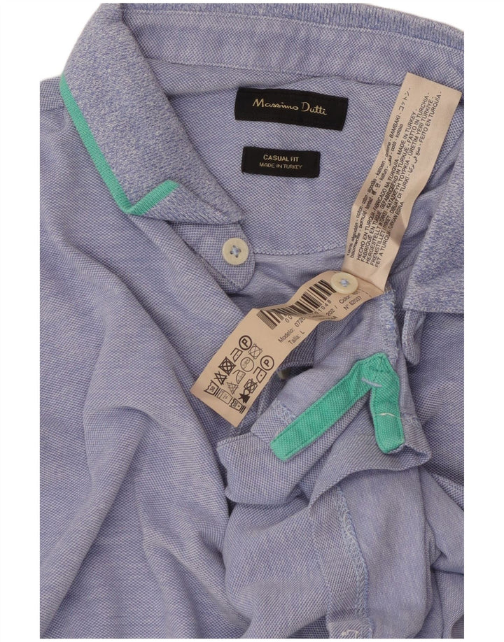 Cămașă polo Massimo Dutti pentru bărbați, mare, albastru
