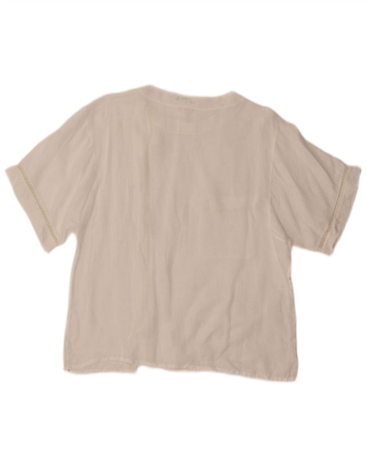 Bluză cămașă cu mânecă scurtă pentru femei VINTAGE IT 48 XL albă