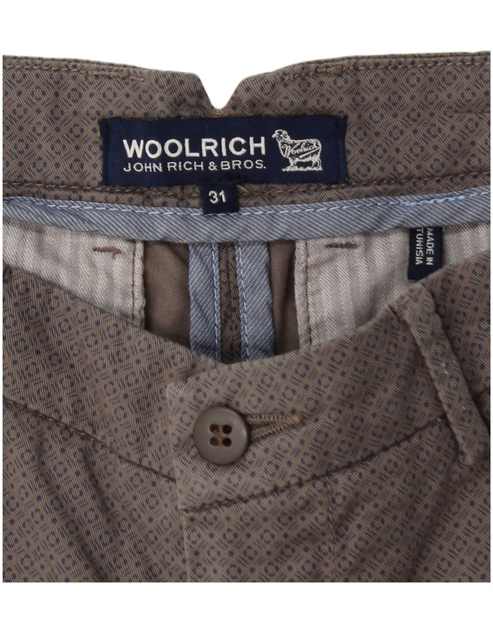 WOOLRICH Mens Slim Chino Trousers W31 L34  Grey Check Cotton