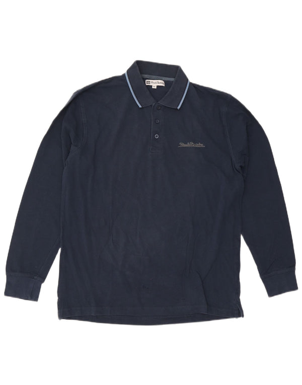 Tricou polo cu mânecă lungă pentru bărbați Renato Balestra, bumbac bleumarin 2XL