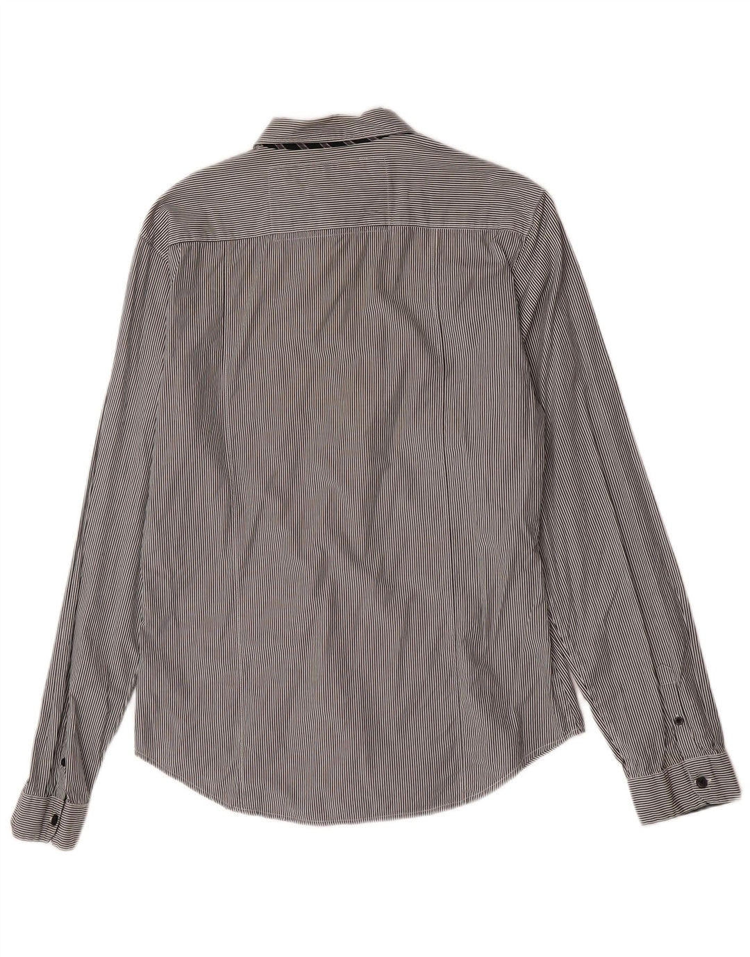 Cămașă pentru bărbați Guess Classic Fit, bumbac mare cu dungi gri