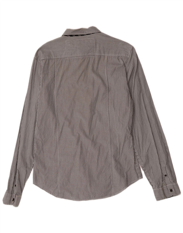 Cămașă pentru bărbați Guess Classic Fit, bumbac mare cu dungi gri