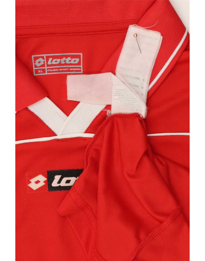 Tricou polo grafic pentru bărbați Lotto XL poliester color bloc roșu