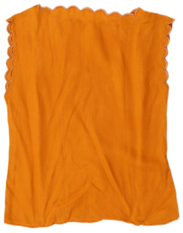 Bluză Vintage fără mâneci pentru femei UK 12 portocaliu mediu