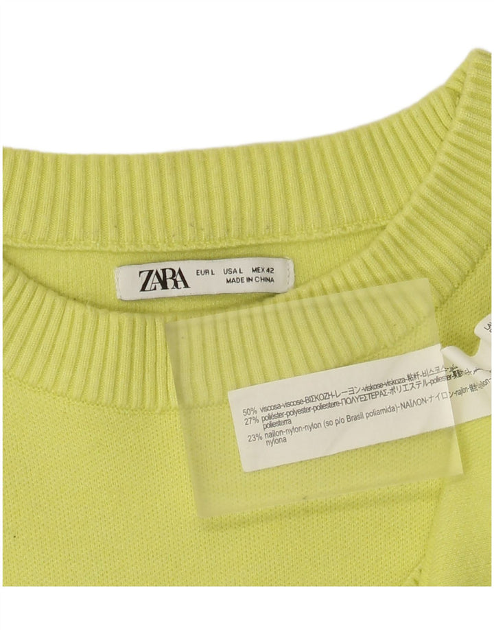 Pulover pentru bărbați Zara, cu gât de barcă, mare, verde, viscoză