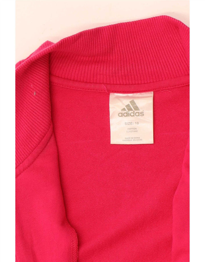Jachetă de top pentru trening Adidas pentru femei UK 10 mic bumbac roz