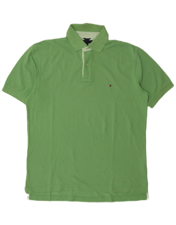 Tricou polo Tommy Hilfiger pentru bărbați, bumbac verde mare