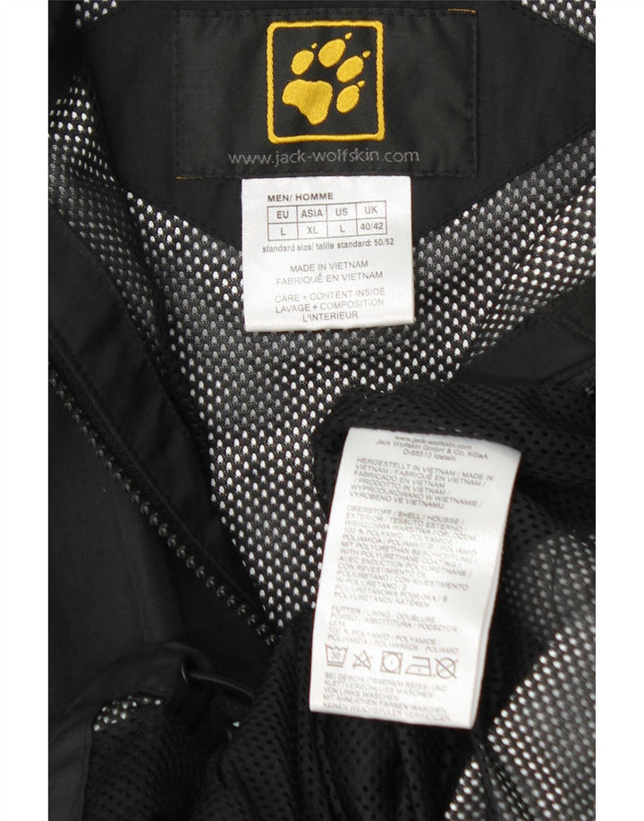 JACK WOLFSKIN Jachetă de ploaie cu glugă pentru bărbați UK 40/42 Poliamidă neagră mare