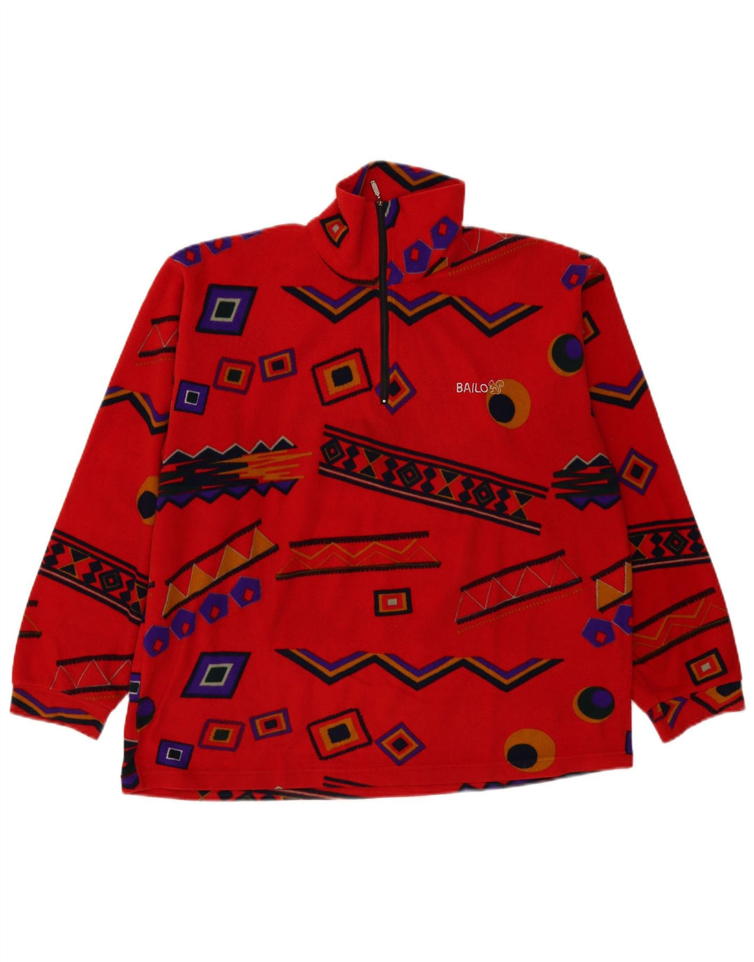 Pulover pentru bărbați Bailo, din lână, cu fermoar, XL, roșu, geometric