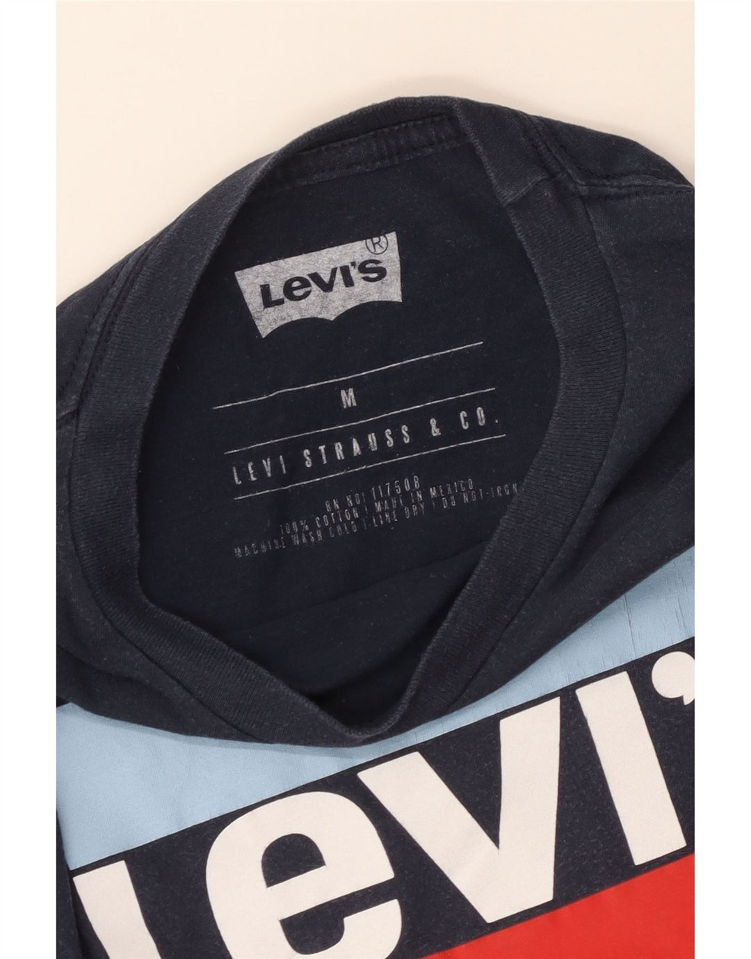 Tricou grafic pentru bărbați Levi's Top mediu din bumbac bleumarin