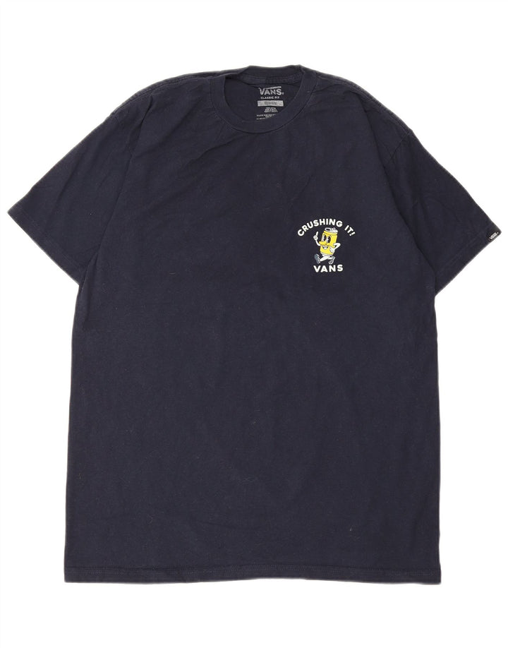 Tricou grafic pentru bărbați Vans Classic Fit Top mediu din bumbac bleumarin
