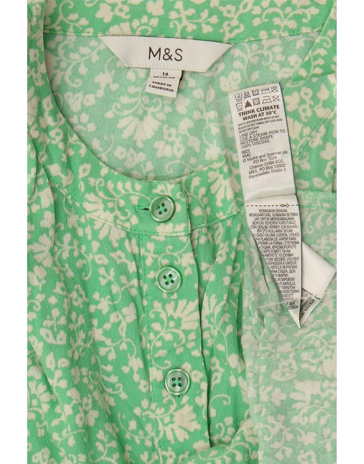 Rochie Maxi pentru femei Marks & Spencer UK 14 Medium Green Floral Viscose