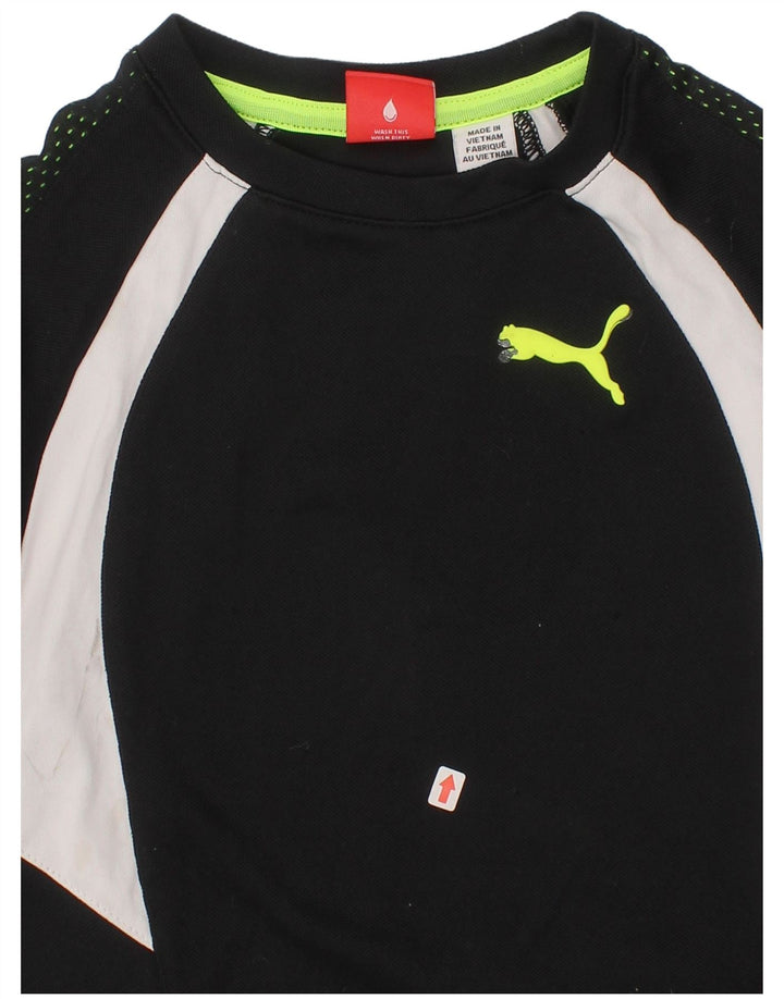 Tricou Puma pentru băieți Top 4-5 ani poliester negru color bloc