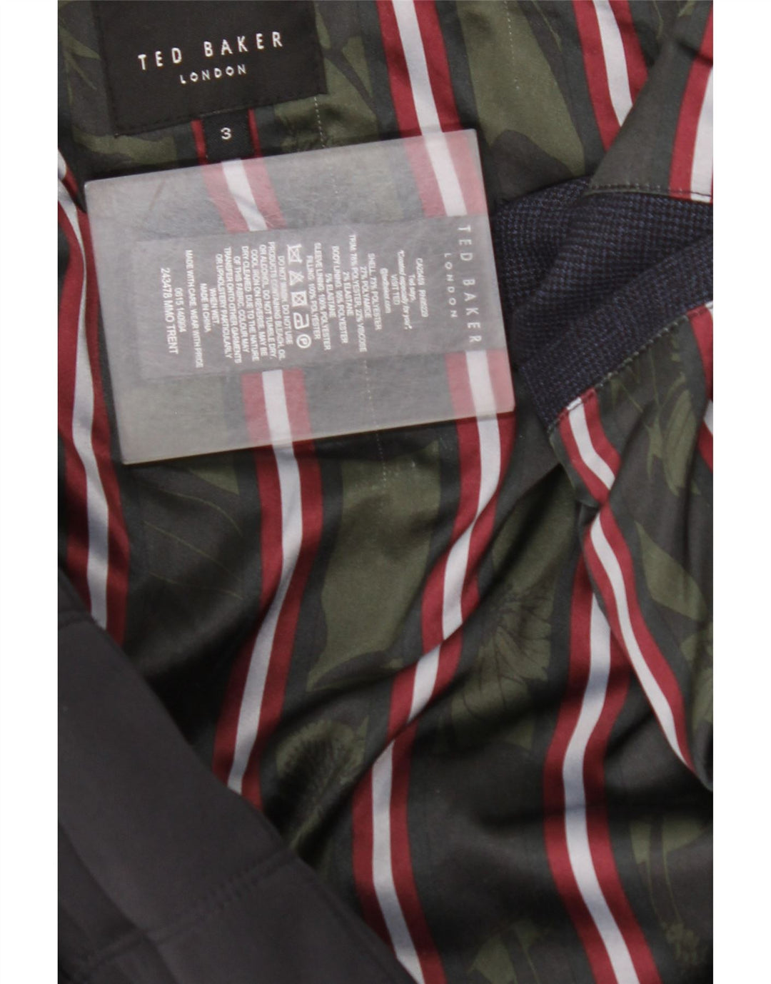 Jachetă căptușită pentru bărbați TED BAKER Mărimea 3 Poliester bleumarin mediu