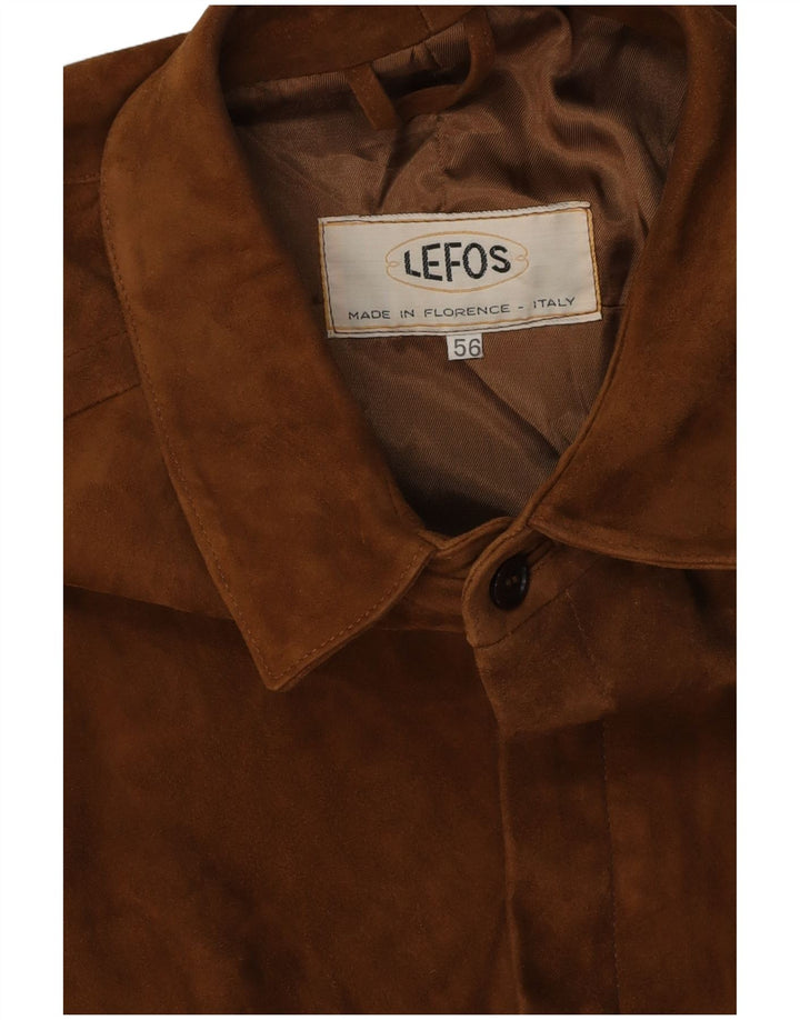 VINTAGE Jachetă de piele intoarsa pentru barbati UK 38 Bej mediu